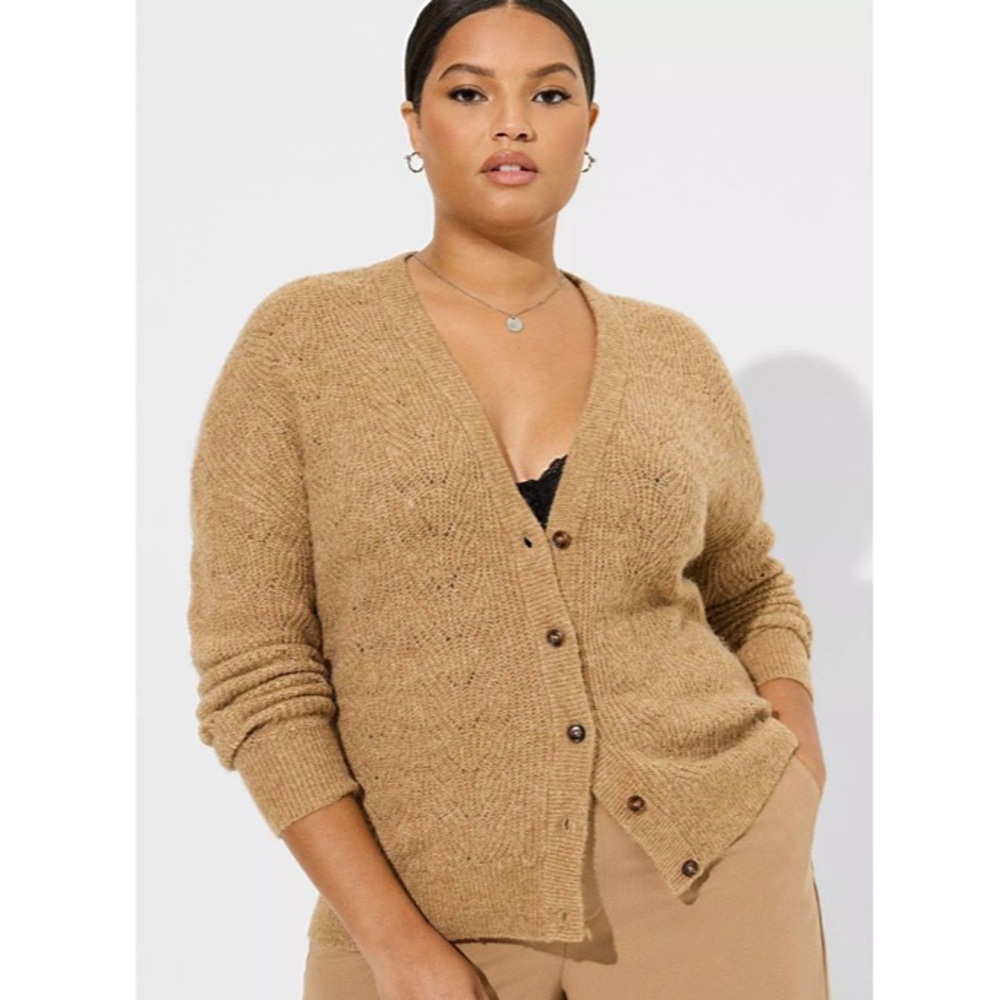 Torrid Vegan Cashmere Winter Camel Cardigan